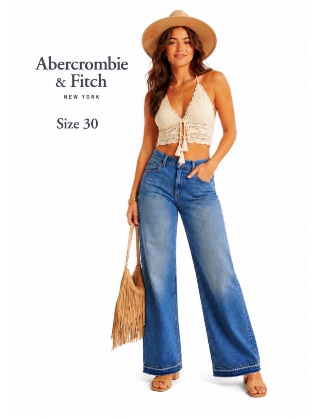 ABERCROMBIE & FITCH 90’s Relaxed High Rise Jeans Size 30 NEW! - Picture 1 of 10